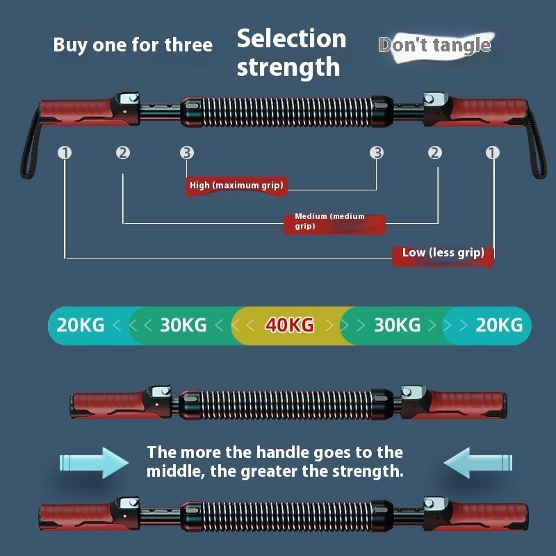 Adjustable Strengthener For Men, Home Use Muscle Training Device, 30kg, 40kg, 50kg Press Grip Arm Strength Bar_voghion.com