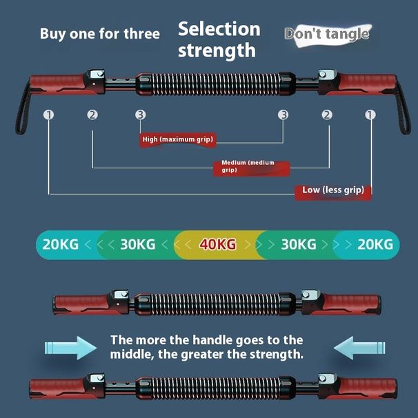 Adjustable Strengthener For Men, Home Use Muscle Training Device, 30kg, 40kg, 50kg Press Grip Arm Strength Bar_voghion.com