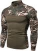 Memoryee muška taktička vojna košulja dugih rukava s patentnim zatvaračem do 1/4 i džepovima_voghion.com