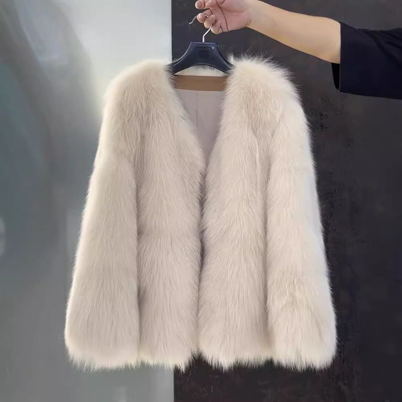 Abbigliamento da donna Cappotto spesso in cotone autunnale e invernale di media lunghezza, nuovo cappotto in pelliccia, stile giovane, leggero e lussuoso, per le donne_voghion.com