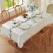 Embroidery English Letters Flower Tassel Tablecloth Rectangular Coffee Table Tablecloth Table Cloth_voghion.com