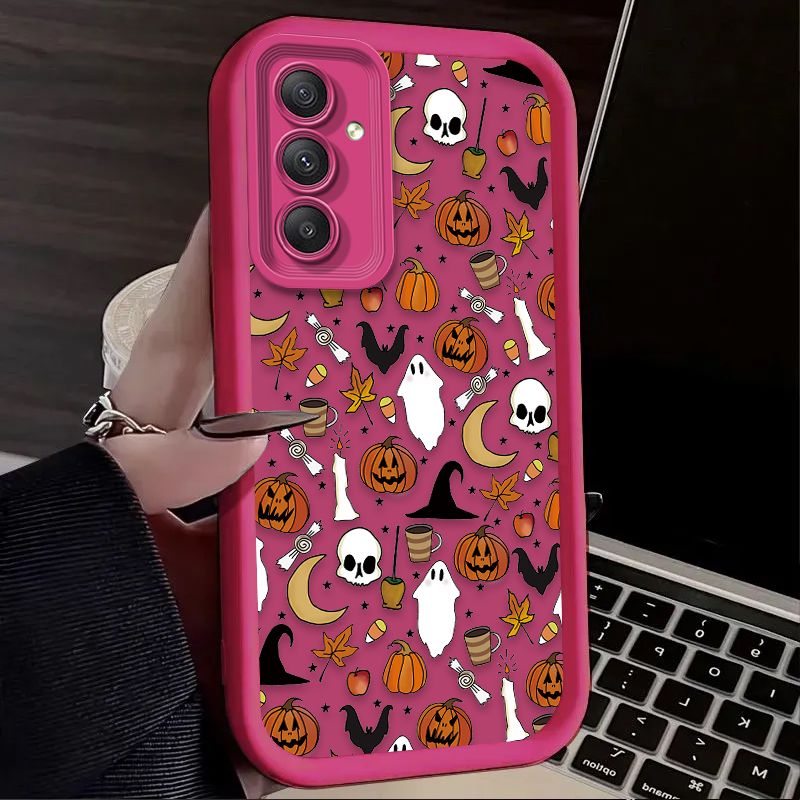 Lustige Halloween-nette Geisterhülle für Samsung Galaxy S25 S24 S23 Ultra S22 S21 Plus FE 5G A54 A34 A14 A73 A53 A33 5G Silikon Etui_voghion.com