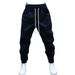 Men's Clothing Spring New Vertical Stripe Casual Pants Men's Trendy Elastic Waist Cuff Pants Fashion Sports Pants_voghion.com