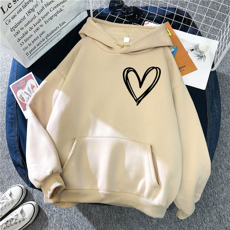 Damen-Kapuzenpullover für Damen, lässig, lockerer Überzieher, Paar-Kapuzenpullover_voghion.com