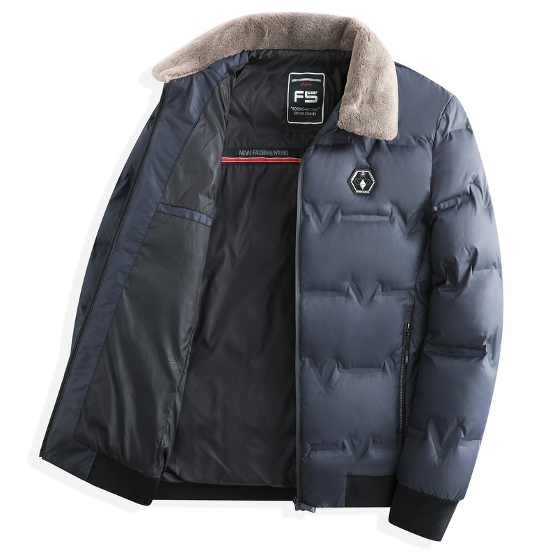 Giacca imbottita da uomo 2024 inverno nuovo ispessito casual sciolto antivento in cotone giacca imbottita da uomo in cotone 8226 piccolo collo in pelliccia_voghion.com