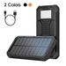 20000mAh Solar Power Bank With 10W Fast Charging, Portable Outdoor Camping Battery Pack For Hiking, Travel, Emergency (Black/Black-Orange)_voghion.com