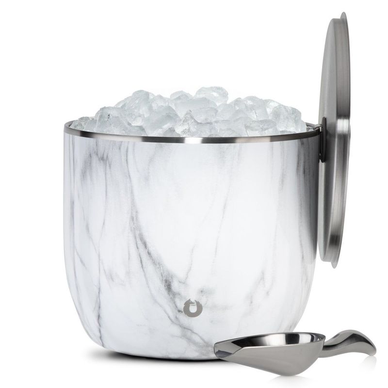 Extra Large Ice Bucket With Lid And Ice Scoop, Marble_voghion.com