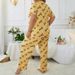 Women's Sleepwears Large Size Home Clothes Plus Size Plus Size Love Round Neck Short Sleeved Trousers_voghion.com