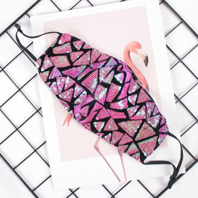 Sequin dust-proof, men's and women's personalized decorative mask, nightclub trendy, filter can be placed_voghion.com