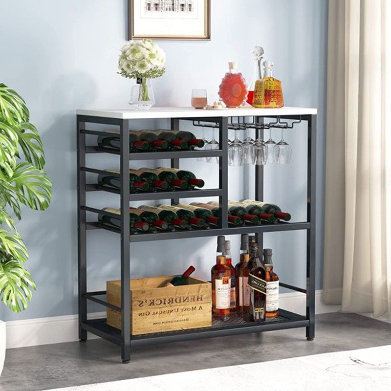 American Style Wine Rack Iron Floor Wine Rack Ornaments Living Room Wine Display Rack Storage Rack Hanging Goblet Rack_voghion.com
