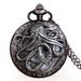 Antique Octopus Hollow Half Hunter Quartz Steampunk Black Pocket Necklace Chain Children's Gift Watch_voghion.com