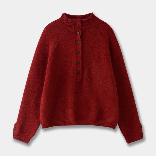 Women's Alpaca Wool Sweater – Soft & Warm Crewneck Pullover With Half-Zip, Cozy Oversized Knit For Fall & Winter_voghion.com