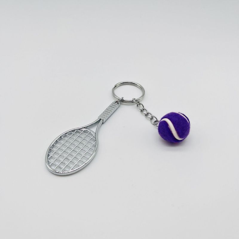 Pingente de raquete de metal, mini chaveiro de tênis, equipamento esportivo, presente_voghion.com