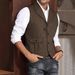 Herren-Tweedweste mit Fischgrätenmuster – Weste mit Retro-Revers für formelle und legere Outfits (Grau, Braun, Marineblau, Dunkelgrün, S-XXL)_voghion.com
