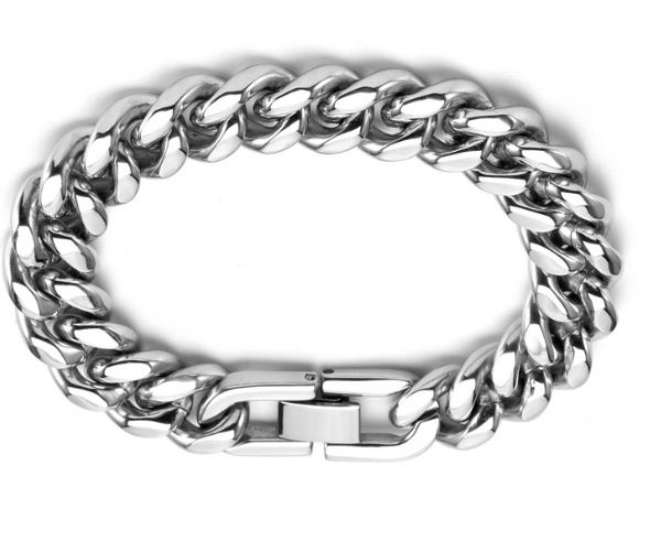 Bracelet en acier titane de qualité supérieure pour homme, chaîne en os de serpent, bracelet en forme de 8_voghion.com