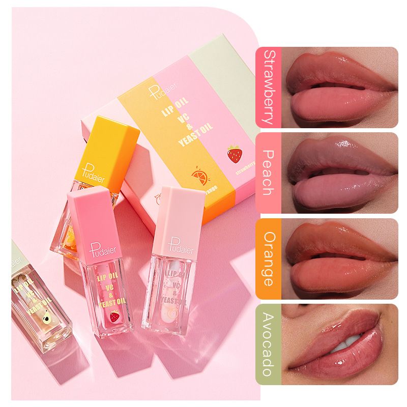 Makeup Pudaier Lip Gloss Set Base labbra idratante Olio labbra trasparente Rossetto Kit colore labbra Cura labbra idratante per tutti i tipi di pelle_voghion.com