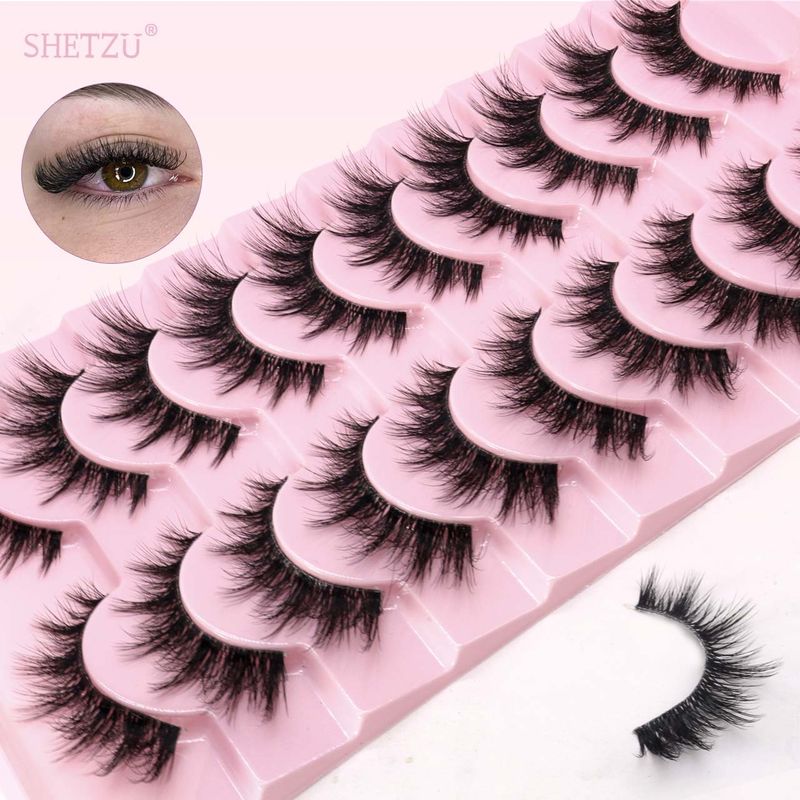 Falsche Locken, dicht, flauschig, Paar Wimpern, künstlicher Nerz, vielseitig_voghion.com
