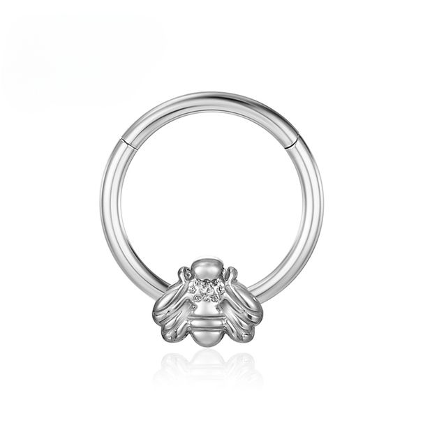 F136 Anello al naso in titanio Cerchio Trago Cartilagine Piercing a forma di serpente Elica Clicker Setto Orecchini Segmento incernierato Gioielli per il corpo all'ingrosso_voghion.com