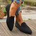 2025 Plus Size Spitzschuh Flach für Damen Slip-On Flache atmungsaktive Ganzjahres-Arbeitsschuhe_voghion.com