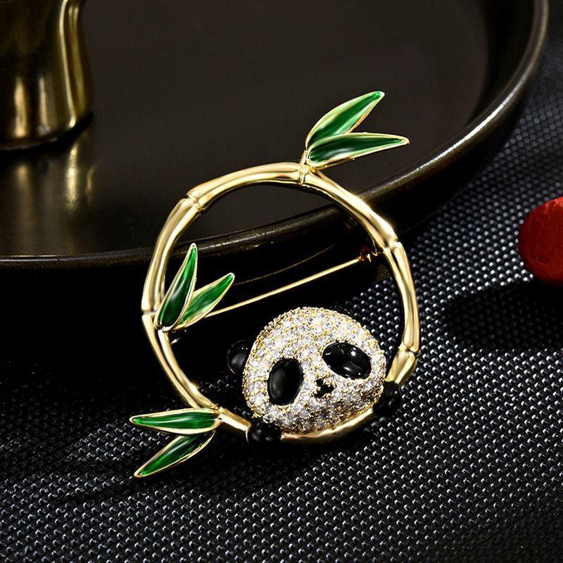 China-Chic Creative Versatile Bamboo Panda Breast Blossom High grade Delicate Cute Anti slip Pin Button brooch_voghion.com