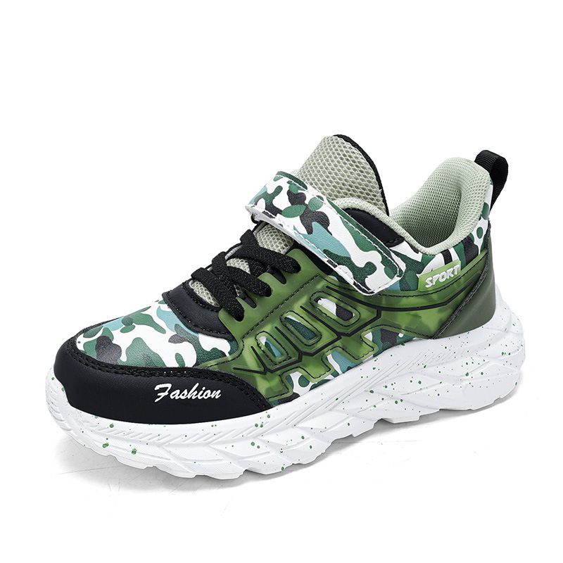 Kids Shoes boys 2024 spring and summer new leather waterproof medium and large children's casual soft bottom non slip camouflage sports shoes trend_voghion.com