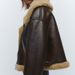 Women's double-sided short jacket jacket long sleeve fur one loose and lazy warm top_voghion.com