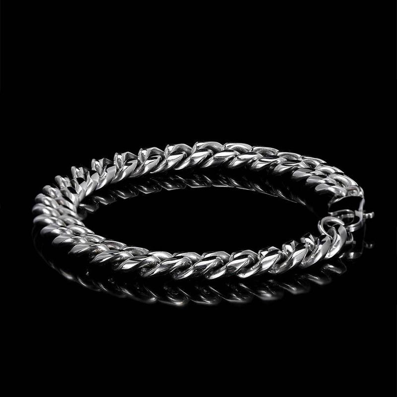 Herresmykkespænde Rustfrit Stål Rund Slibning Kryptering Cubansk Armbånd Hip Hop Herre Titanium Stål K Guldarmbånd_voghion.com
