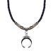 Collana da donna in stile etnico retrò con ciondolo a mezzaluna in lega, con perline e corda intrecciata, regolabile_voghion.com