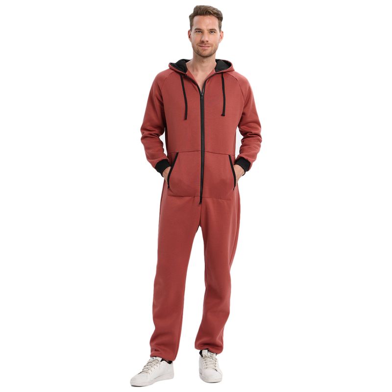 pigiama tuta in pile con maglione spesso da uomo, abbigliamento per la casa, abbigliamento sportivo_voghion.com