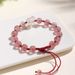 Natural Crystal Strawberry Crystal Bracelet Hand-woven Red Rope Red Glue Flower Chalcedony Butterfly Wang Marriage Bracelet_voghion.com