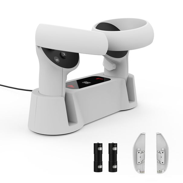 Βάση γρήγορης φόρτισης για χειριστήριο VR Oculus Quest 2, μαγνητική βάση φόρτισης με μπαταρία για αξεσουάρ Oculus Quest 2_voghion.com