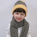 Sciarpa per bambini autunno inverno ragazzi e ragazze a righe moda cappello lavorato a maglia elegante set 2 pezzi versione coreana trendy_voghion.com
