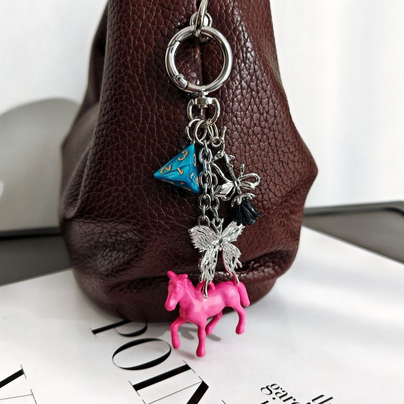 Taschenanhänger Original, Hochwertige Taschenanhänger im rustikalen Stil, Gewebtes Seilsieb, Kleine Pferde-Schlüsselanhänger_voghion.com