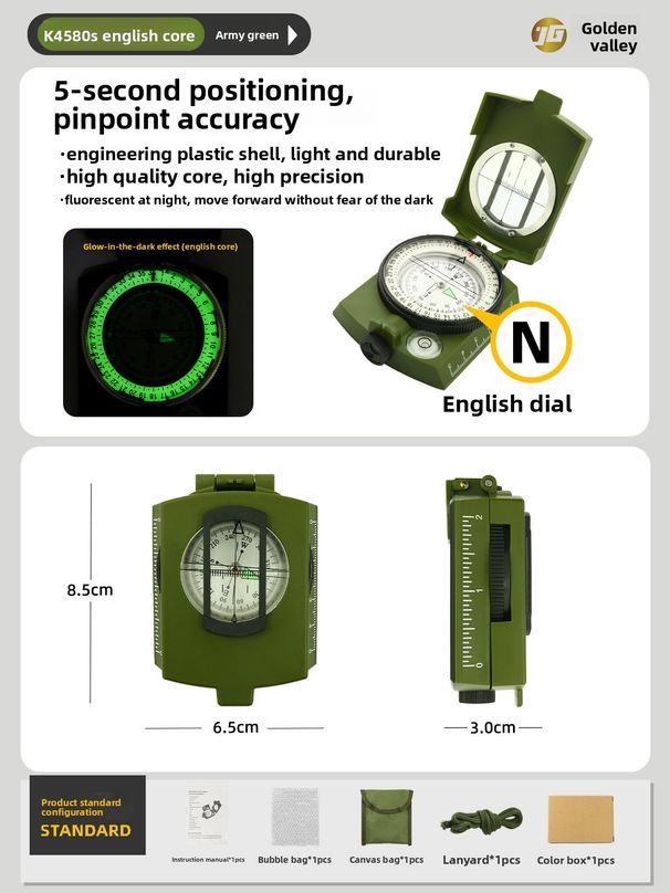 Source Manufacturer American Outdoor Multifunctional Compass High Precision Professional Camping Luminous North Needle_voghion.com