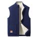 Gilet in pile da uomo con collo alto – Gilet caldo e foderato in pelle di agnello per autunno e inverno (grigio scuro/nero/blu scuro) – dalla L alla 5XL_voghion.com
