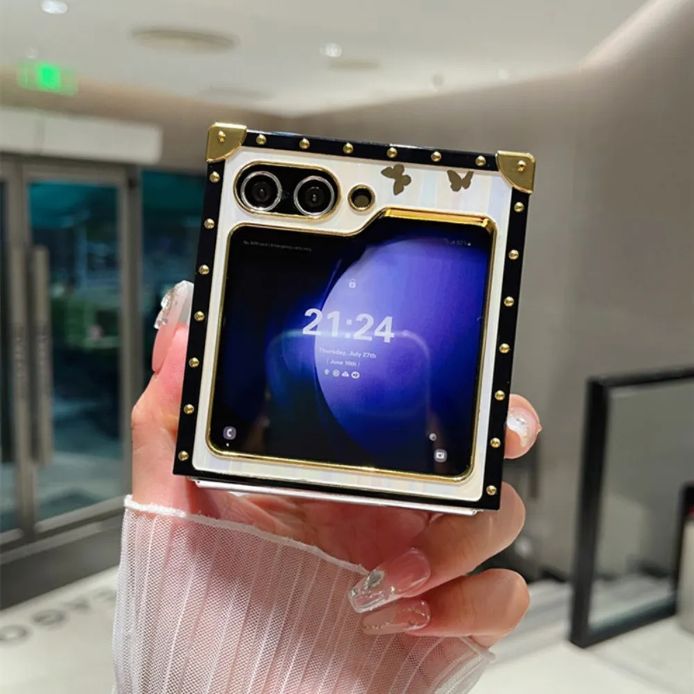 Bling Glitte Auoa Butterfly Stand telefona maciņš Samsung Galaxy Z Flip 6 5 4 3 Flip6 Flip5 Flip4 Flip3 5G turētājam_voghion.com