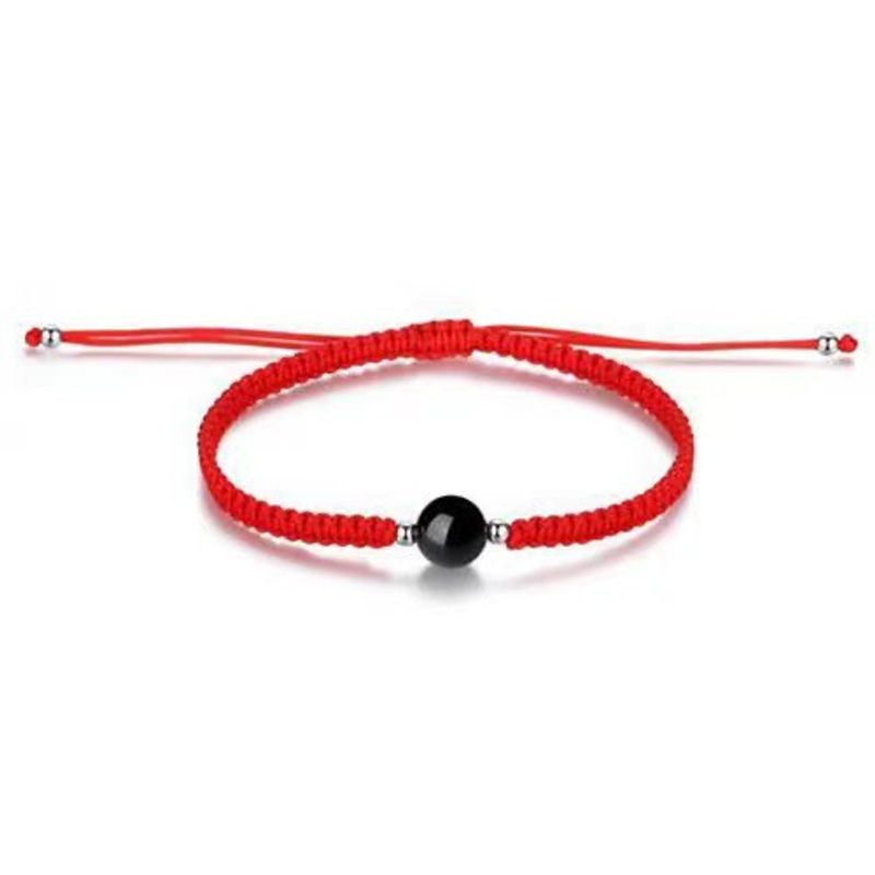 Beliebte stil obsidian paar der armband männer und frauen einfache gewebte student armband_voghion.com