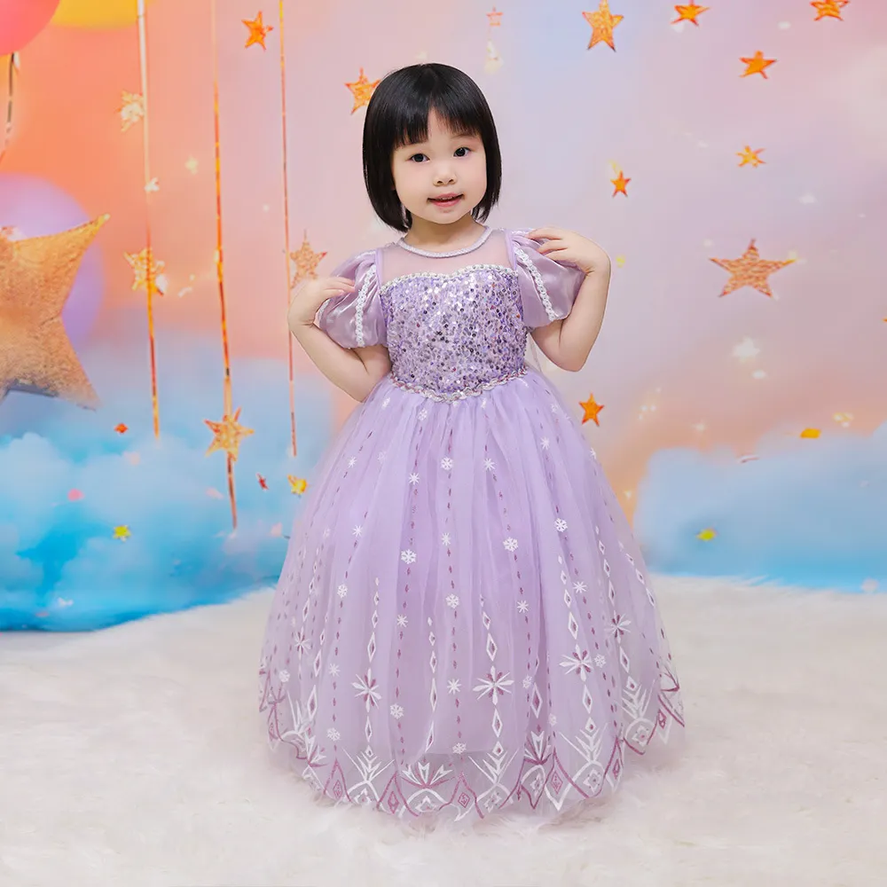 Kids' Clothing Frozen New Cos Costume Girls Princess Dress Long Performance Costume Summer Dress_voghion.com