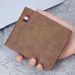 New Frosted Men's Wallet Short Large Capacity Fashion Retro Three-in-One Bag Men's Wallet Multi-Layer_voghion.com