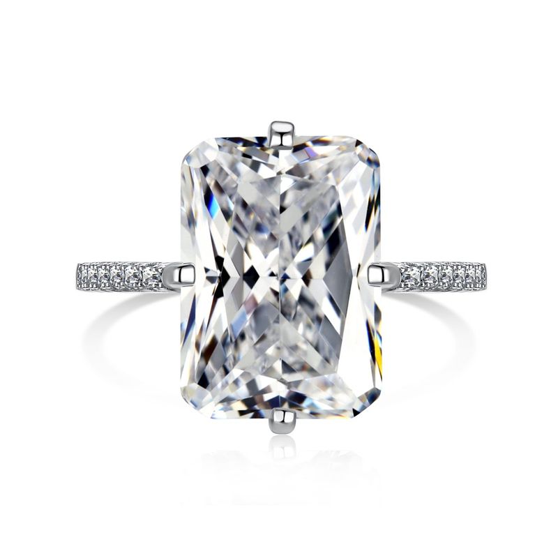 High carbon square s pure silver wedding ring, diamond pigeon egg light luxury, super sparkling carat_voghion.com