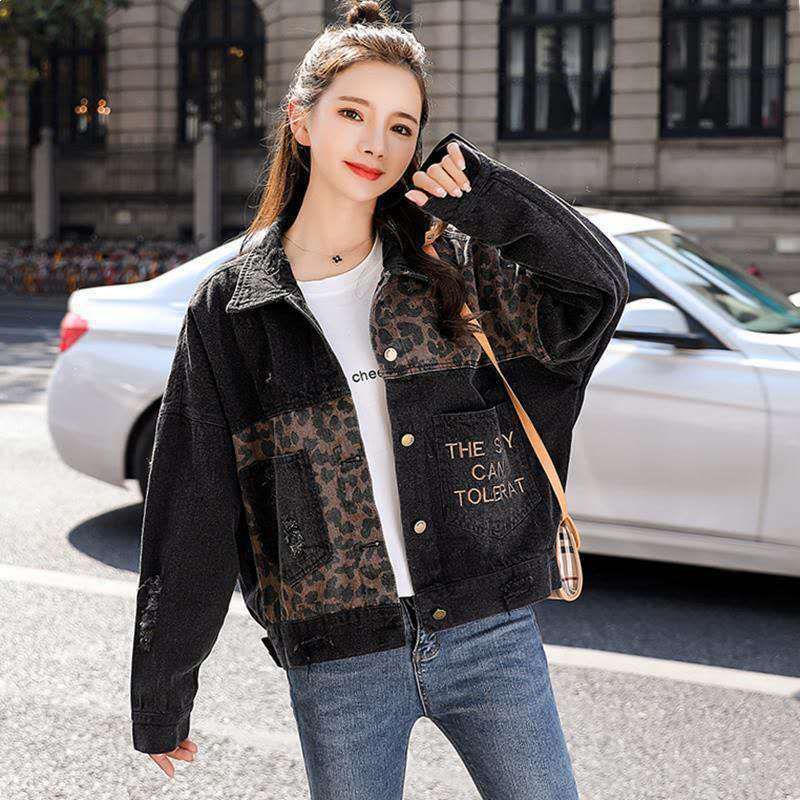 Dameskleding korte jeansjas dames herfst nieuwe slanke diamant kleine maat lange mouw jas_voghion.com