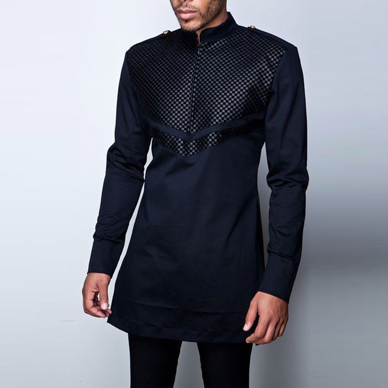Men's simple men's African ethnic style casual suit_voghion.com