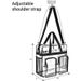 Borsa trasparente multitasche, borsa trasparente portatile per uso esterno, borsa da trasporto con due tasche anteriori esterne, borsa a tracolla, borsa a tracolla_voghion.com