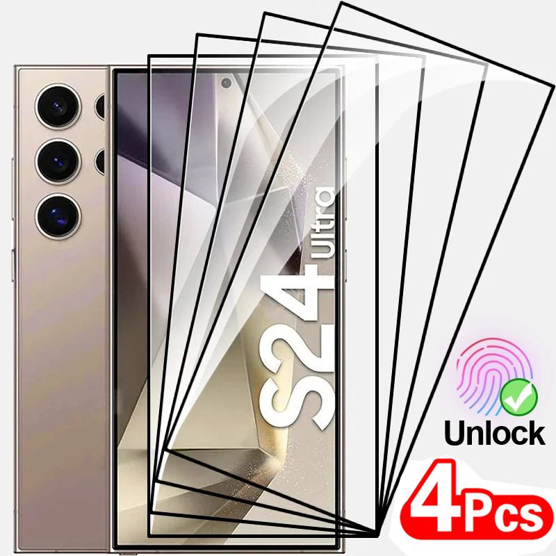 4PCS Full Cover Tempered For Galaxy Ultra Plus Protective Screen Protector Film For Samsung S24 Glass_voghion.com