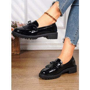 New bean shoes single shoes women's loafers flow su a slip-on plus-size casual shoes_voghion.com