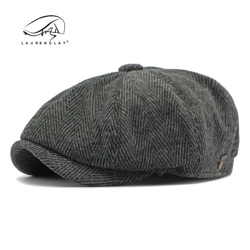 Unisex Hat wool octagonal hat for men spring and autumn classic vintage duck cap art casual newsboy hat_voghion.com