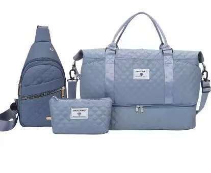 Set di 3 valigie da viaggio - Borse a mano trapuntate a rombi con organizer staccabili_voghion.com