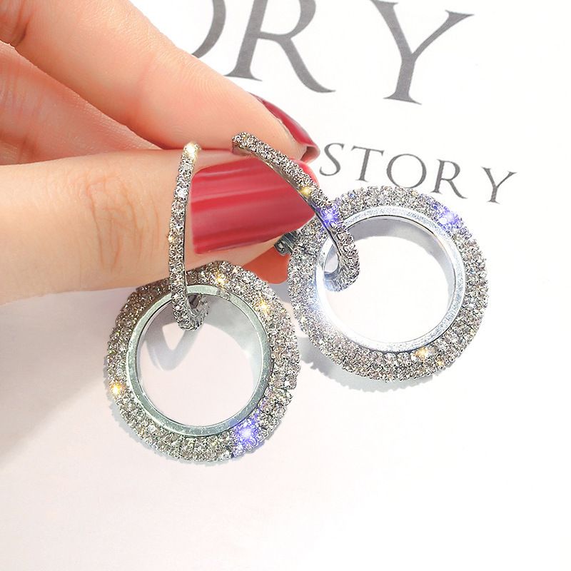 Women's Earrings Large Style Earrings That Make Your Face Slimming S925 Sterling Silver Needle Ring Women's New Fashion Earrings Korean Trend_voghion.com