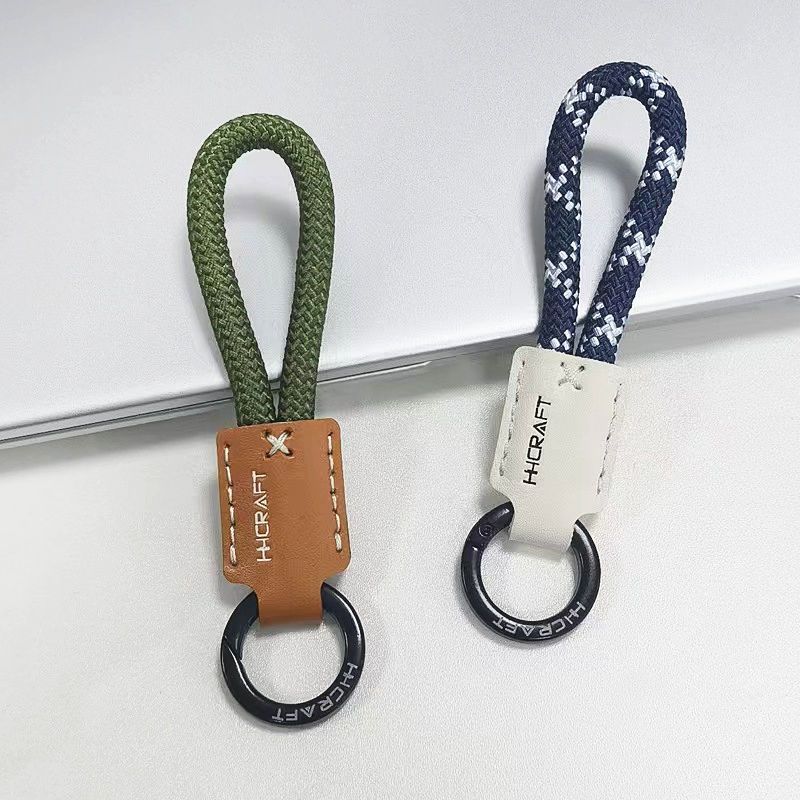 Handmade genuine leather keychain, men's personalized hanging rope, anti loss connection keychain accessories chain,_voghion.com