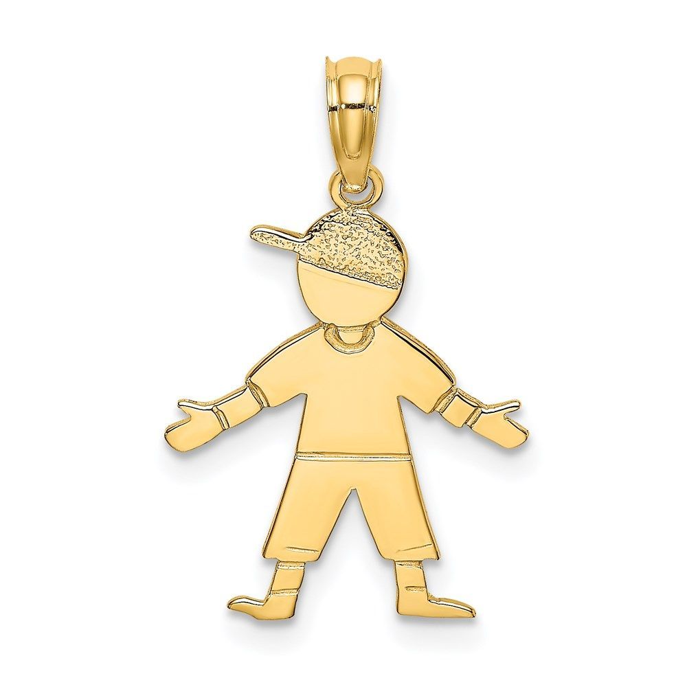 14K Boy W/ Baseball Cap Charm_voghion.com
